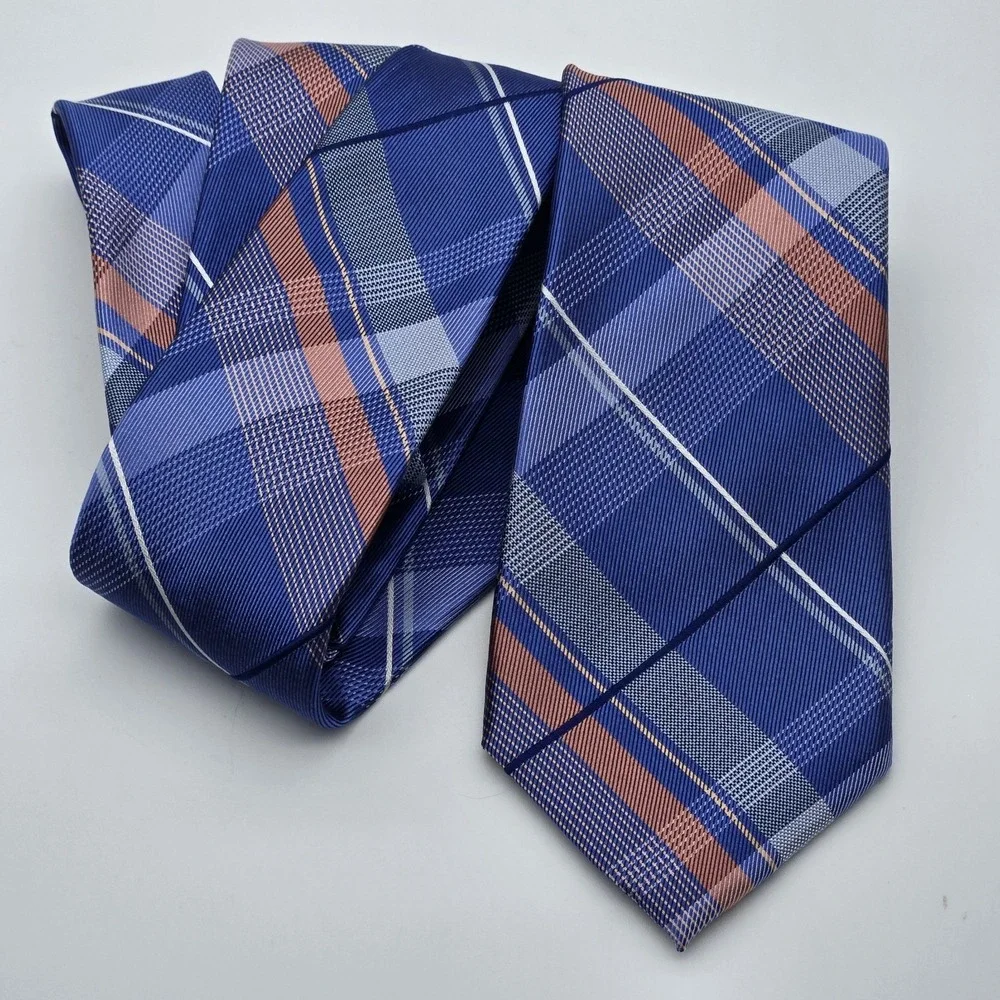 Michael Kors Silk Tie Mens Blue Stripes Designer Formal Dress Neckwear 60x3